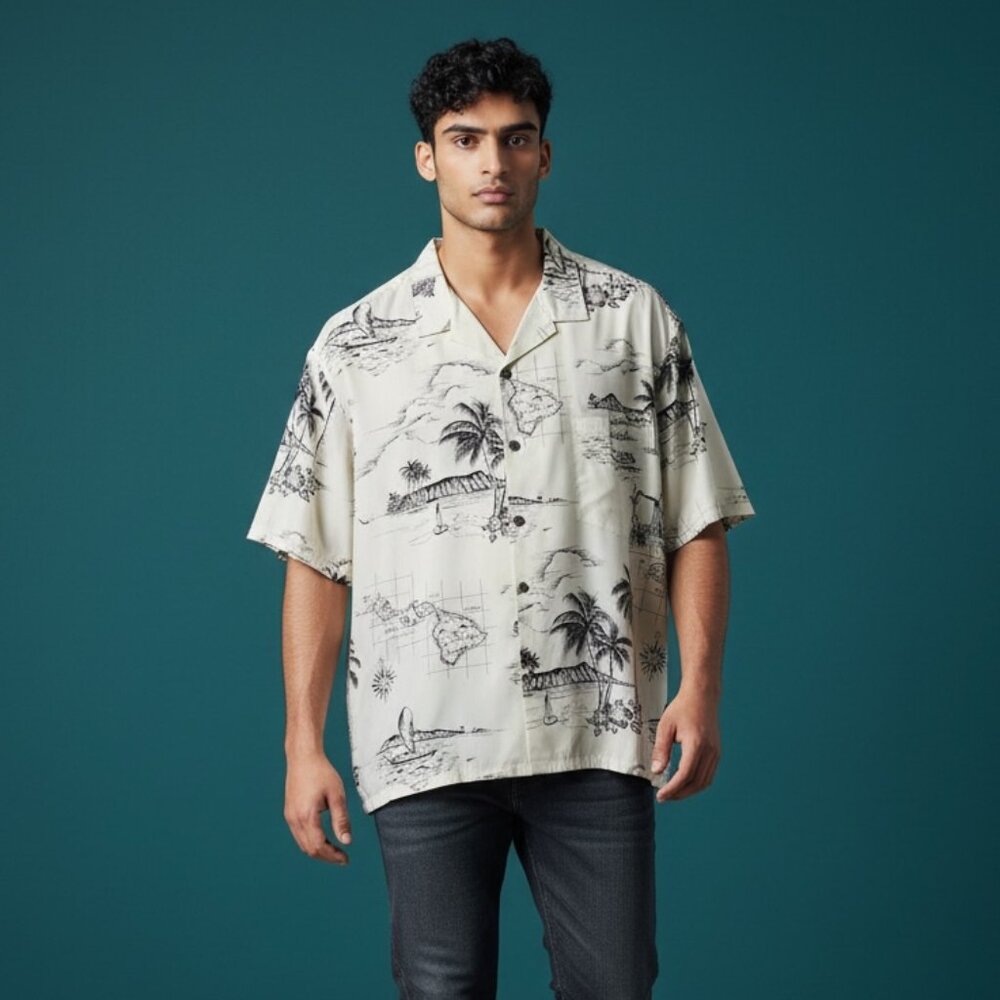 Share Resortwear Beach Royal Creations Made In Hawaii Button Down Shirt Mens XXX